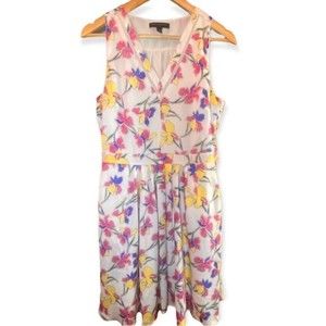 Banana Republic Iris Floral Print A-Line Dress - Size 10P -EUC